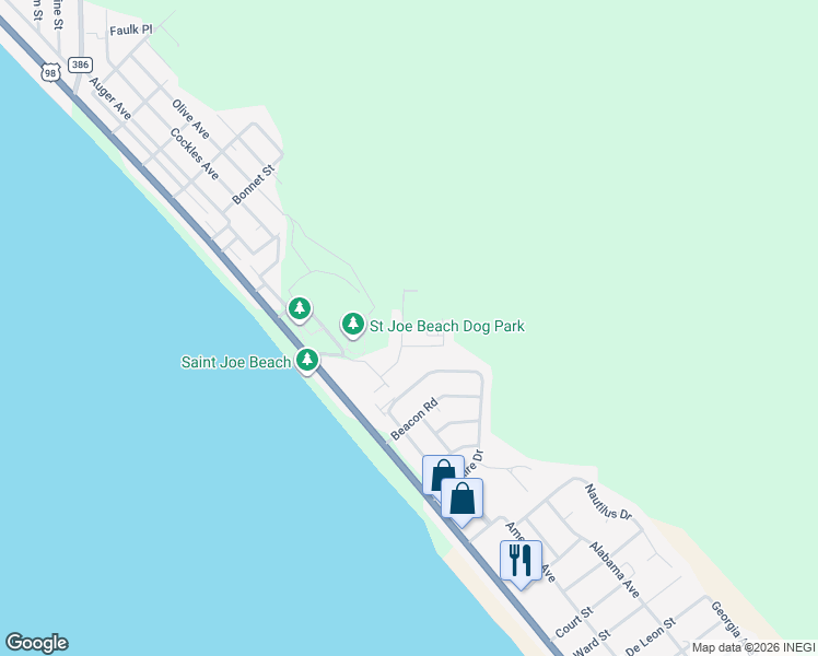 map of restaurants, bars, coffee shops, grocery stores, and more near 212 Four J's Road in Port St. Joe