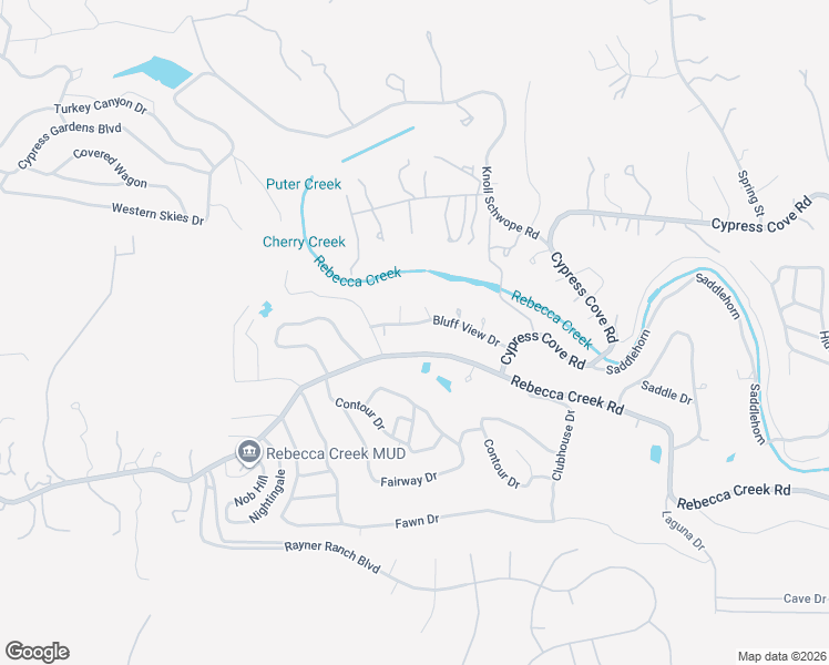map of restaurants, bars, coffee shops, grocery stores, and more near 204 Bluff View Drive in Spring Branch