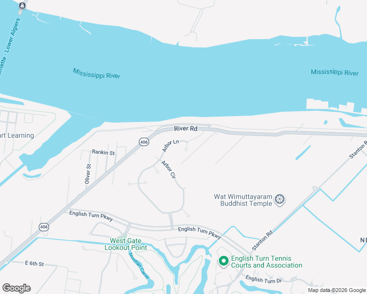 map of restaurants, bars, coffee shops, grocery stores, and more near 3204 Jack Wyman Road in New Orleans