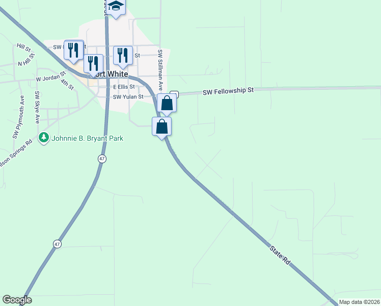 map of restaurants, bars, coffee shops, grocery stores, and more near 196 Southwest Walton Glen in Fort White