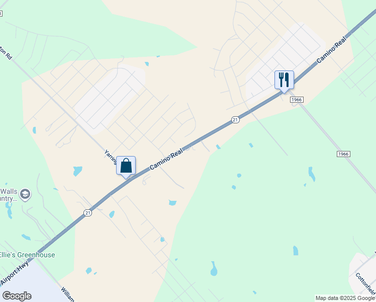 map of restaurants, bars, coffee shops, grocery stores, and more near 6096 Camino Real in Maxwell