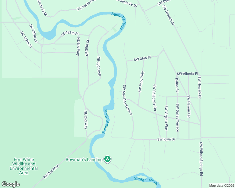 map of restaurants, bars, coffee shops, grocery stores, and more near 158 Santa Fe Road in Fort White
