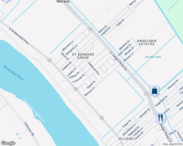 map of restaurants, bars, coffee shops, grocery stores, and more near 2216 Francis Avenue in Violet