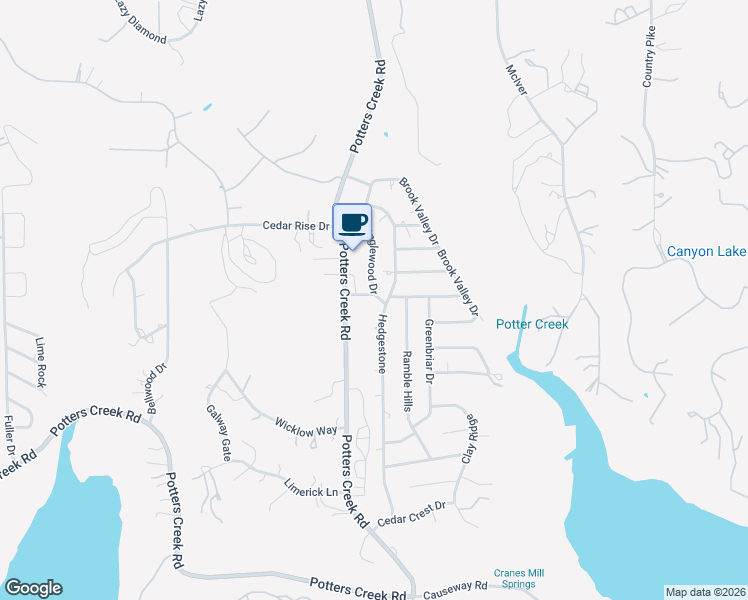 map of restaurants, bars, coffee shops, grocery stores, and more near 874 Inglewood Dr in Canyon Lake