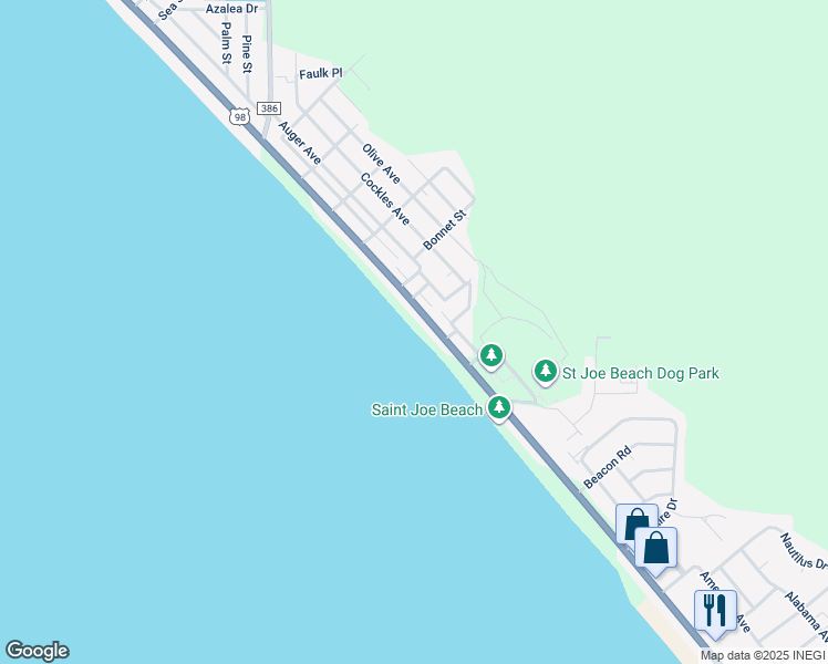 map of restaurants, bars, coffee shops, grocery stores, and more near 8941 West Highway 98 in Port Saint Joe