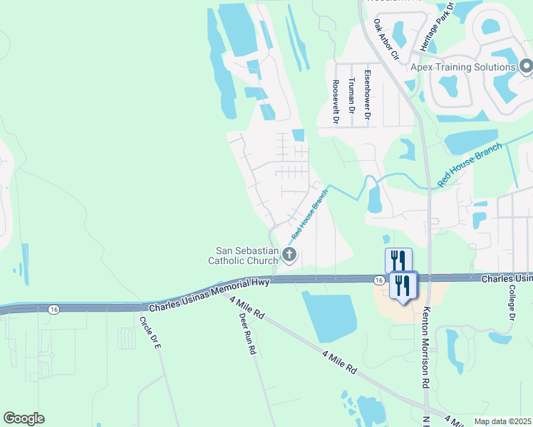 map of restaurants, bars, coffee shops, grocery stores, and more near 31 Timoga Trail in St. Augustine