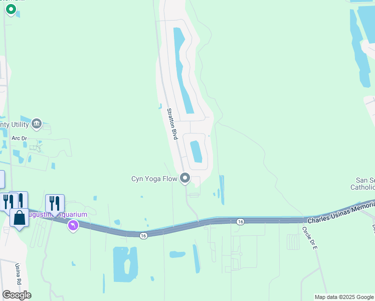 map of restaurants, bars, coffee shops, grocery stores, and more near 244 Golden Lake Loop in St. Augustine