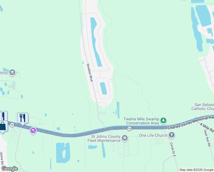 map of restaurants, bars, coffee shops, grocery stores, and more near 1608 Golden Lake Loop in St. Augustine