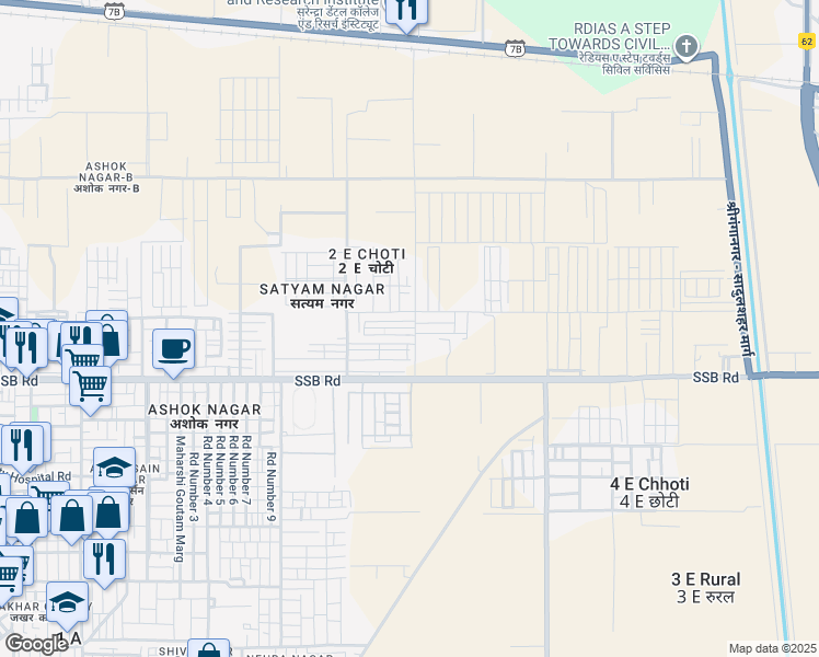 map of restaurants, bars, coffee shops, grocery stores, and more near in Sri Ganganagar