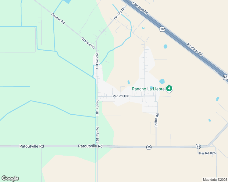 map of restaurants, bars, coffee shops, grocery stores, and more near 3510 Olivier Road in Jeanerette