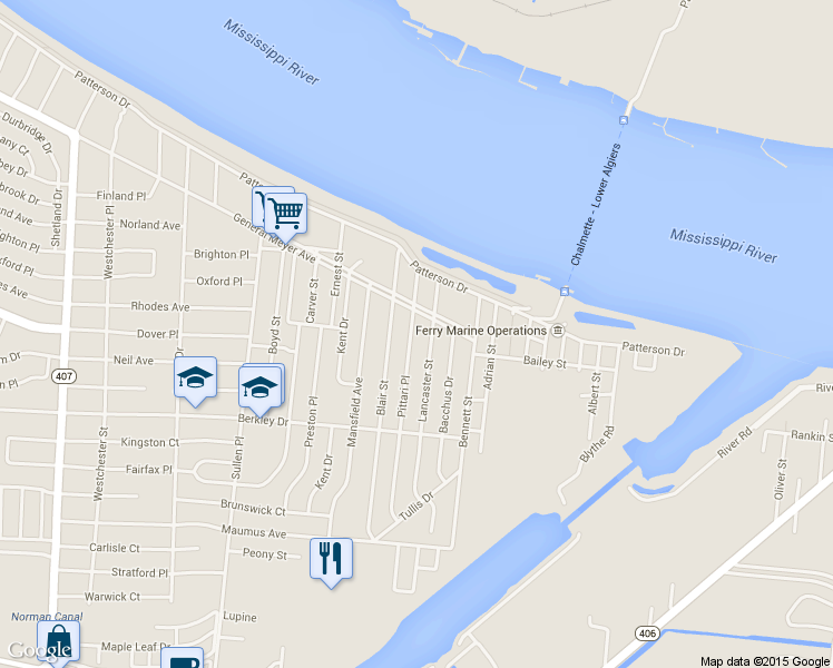 map of restaurants, bars, coffee shops, grocery stores, and more near 3132 Pittari Pl in New Orleans