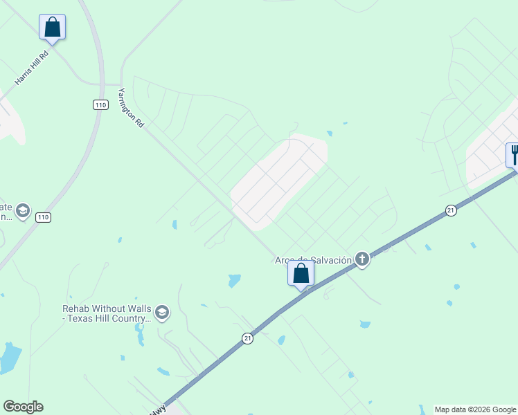 map of restaurants, bars, coffee shops, grocery stores, and more near 3479 County Road 159 in San Marcos