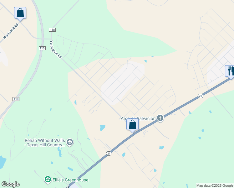 map of restaurants, bars, coffee shops, grocery stores, and more near 3479 County Road 159 in San Marcos