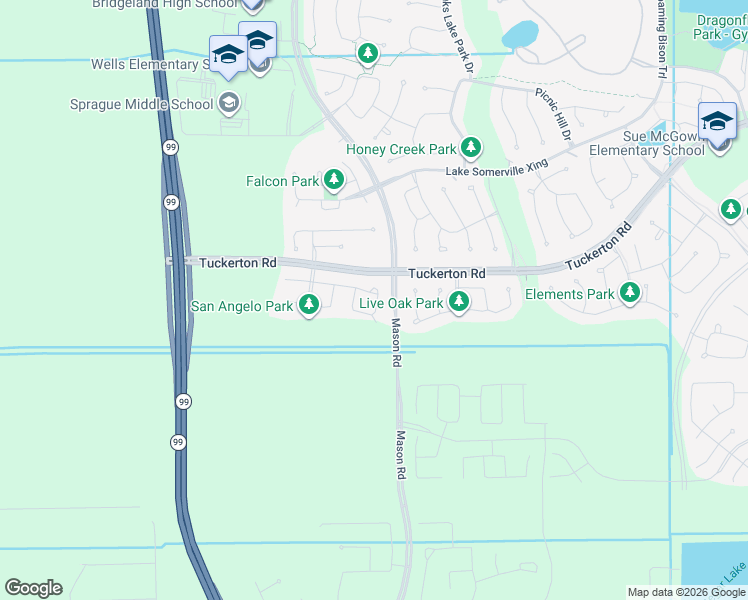 map of restaurants, bars, coffee shops, grocery stores, and more near Unnamed Road in Cypress
