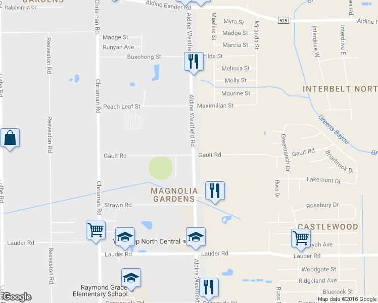 map of restaurants, bars, coffee shops, grocery stores, and more near 14101 Aldine Westfield Road in Houston