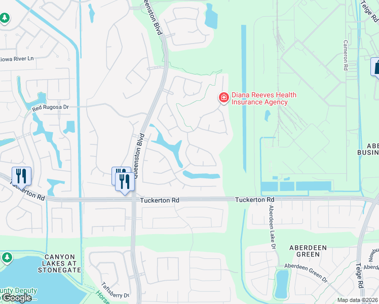 map of restaurants, bars, coffee shops, grocery stores, and more near 10107 West Temple Drive in Houston