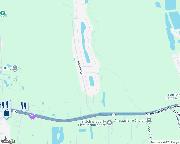 map of restaurants, bars, coffee shops, grocery stores, and more near 2734 Golden Lake Loop in St. Augustine