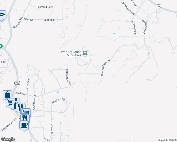 map of restaurants, bars, coffee shops, grocery stores, and more near 1108 Royal Eagle in Fischer