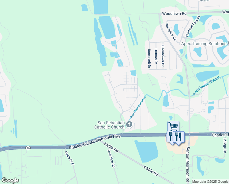 map of restaurants, bars, coffee shops, grocery stores, and more near Timoga Trail in St. Johns County
