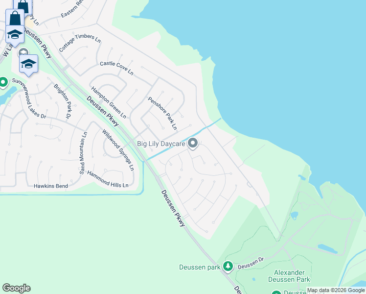 map of restaurants, bars, coffee shops, grocery stores, and more near 13827 Rolling River Lane in Houston