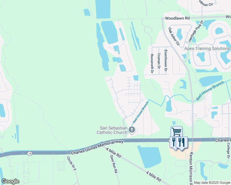 map of restaurants, bars, coffee shops, grocery stores, and more near Timoga Trail in St. Johns County