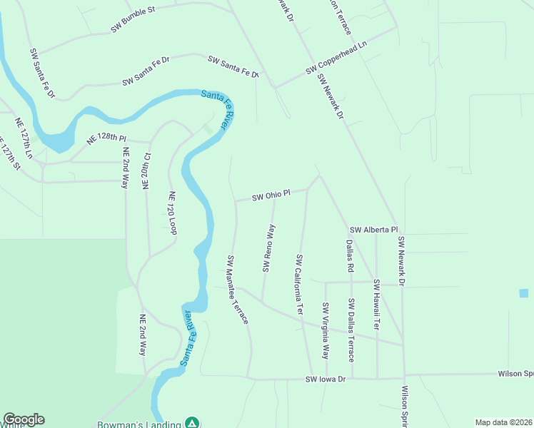 map of restaurants, bars, coffee shops, grocery stores, and more near 164 Southwest Reno Way in Fort White