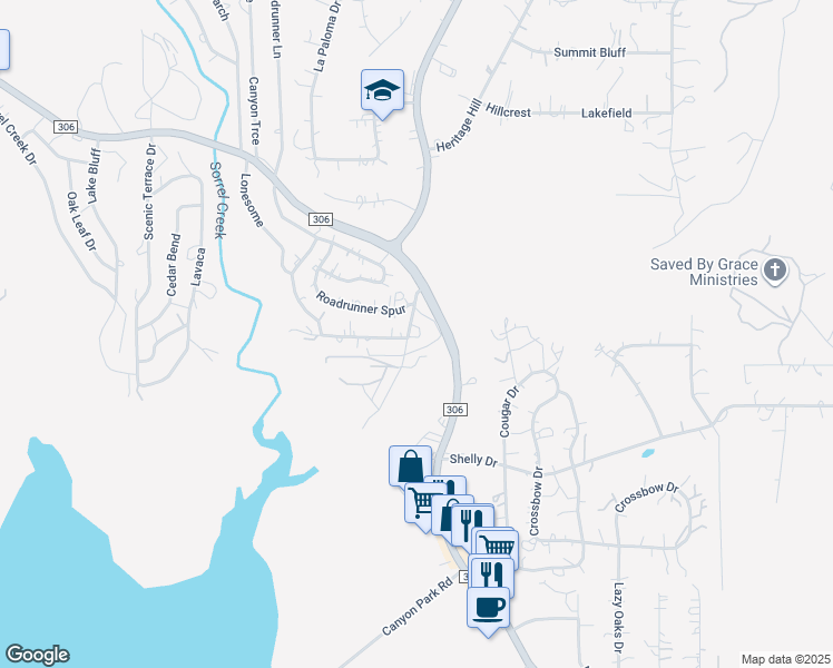 map of restaurants, bars, coffee shops, grocery stores, and more near 275 Halm Drive in Canyon Lake