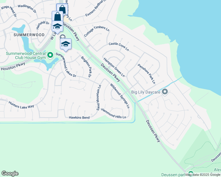 map of restaurants, bars, coffee shops, grocery stores, and more near 14523 Quiet Summer Lane in Houston