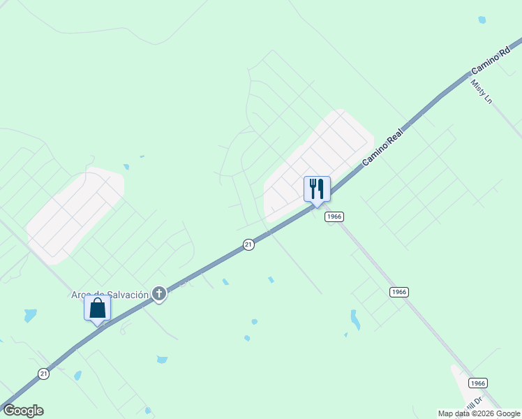 map of restaurants, bars, coffee shops, grocery stores, and more near State Highway 21 West in Maxwell