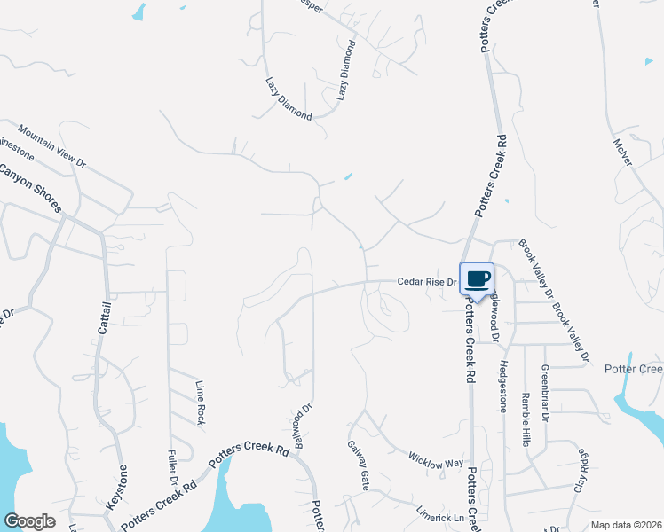 map of restaurants, bars, coffee shops, grocery stores, and more near 910 Cedar Rise Drive in Canyon Lake