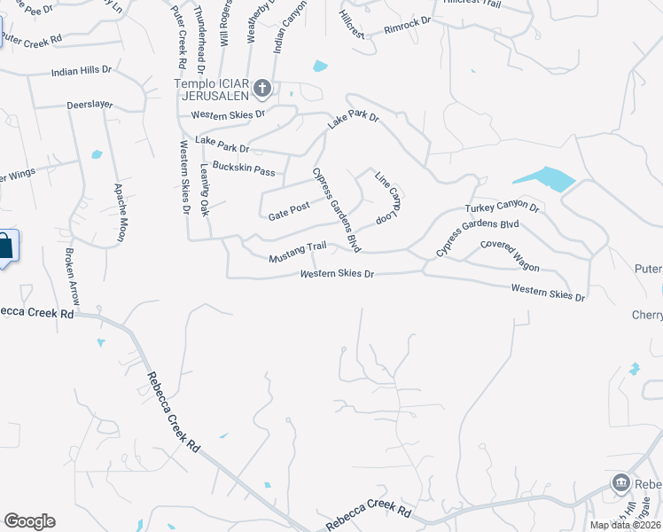 map of restaurants, bars, coffee shops, grocery stores, and more near 2612 Western Skies Drive in Spring Branch