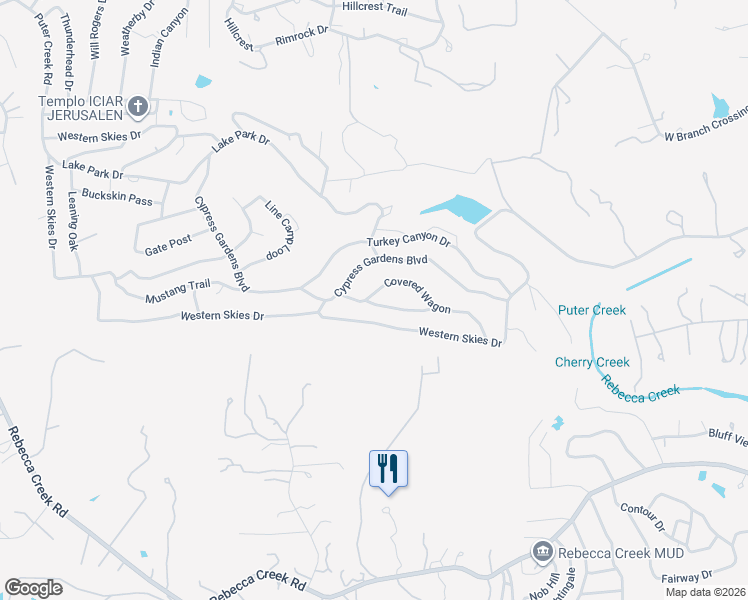 map of restaurants, bars, coffee shops, grocery stores, and more near 1041 Covered Wagon in Spring Branch
