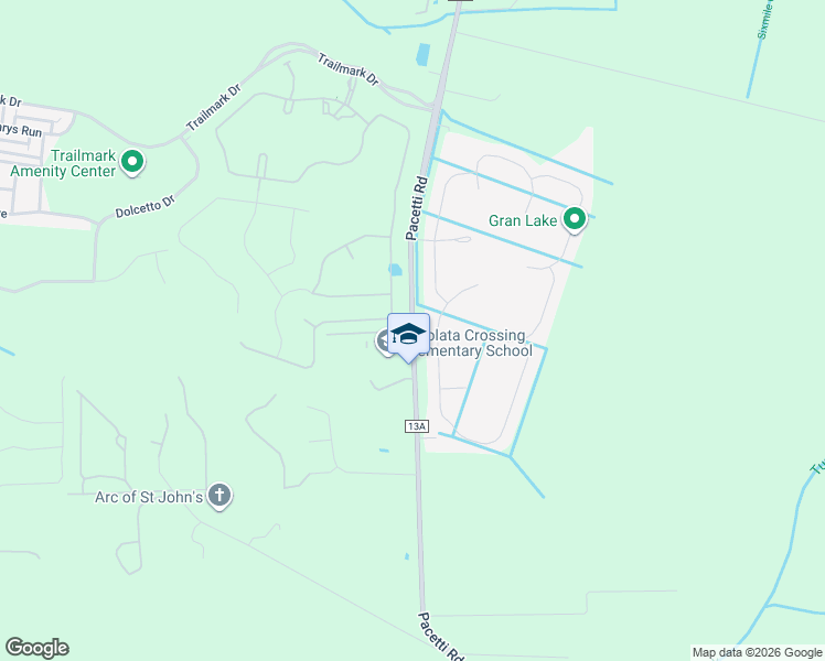 map of restaurants, bars, coffee shops, grocery stores, and more near 2699 Pacetti Road in St. Augustine