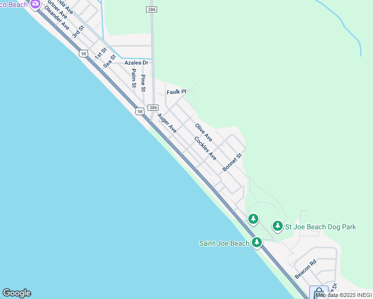map of restaurants, bars, coffee shops, grocery stores, and more near Argonaut Lane in Gulf County