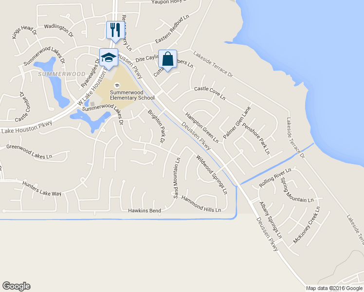 map of restaurants, bars, coffee shops, grocery stores, and more near 13615 Sand Mountain Lane in Houston