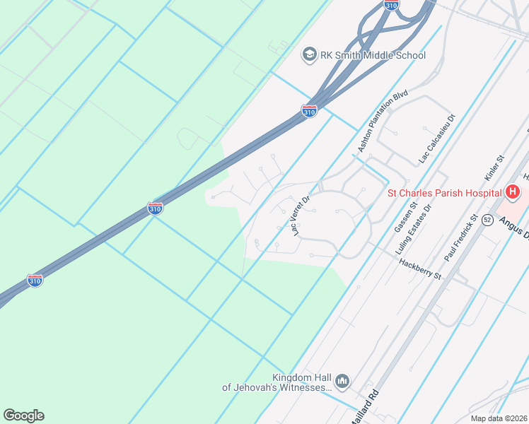map of restaurants, bars, coffee shops, grocery stores, and more near 119 Lac Segnette Drive in Luling