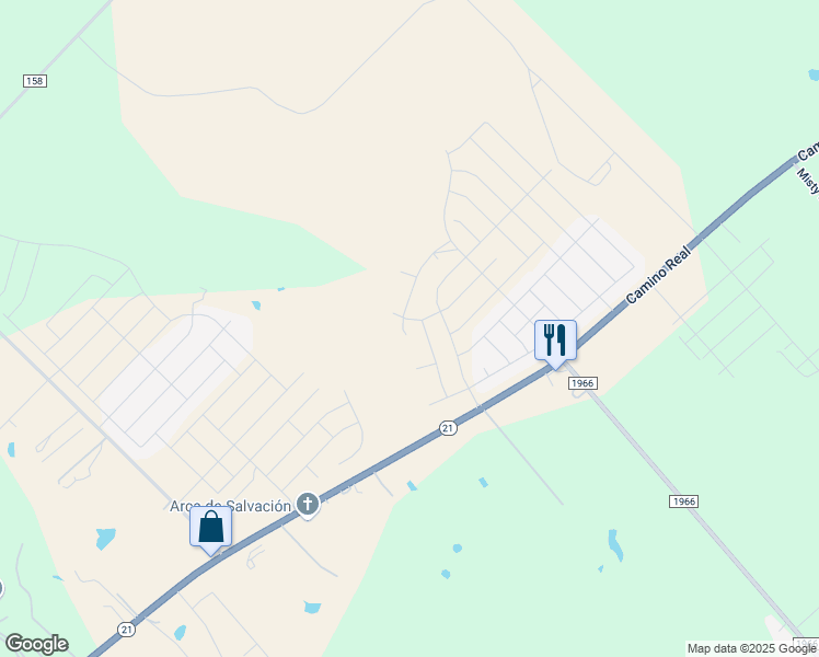 map of restaurants, bars, coffee shops, grocery stores, and more near 6397 Texas 21 in San Marcos
