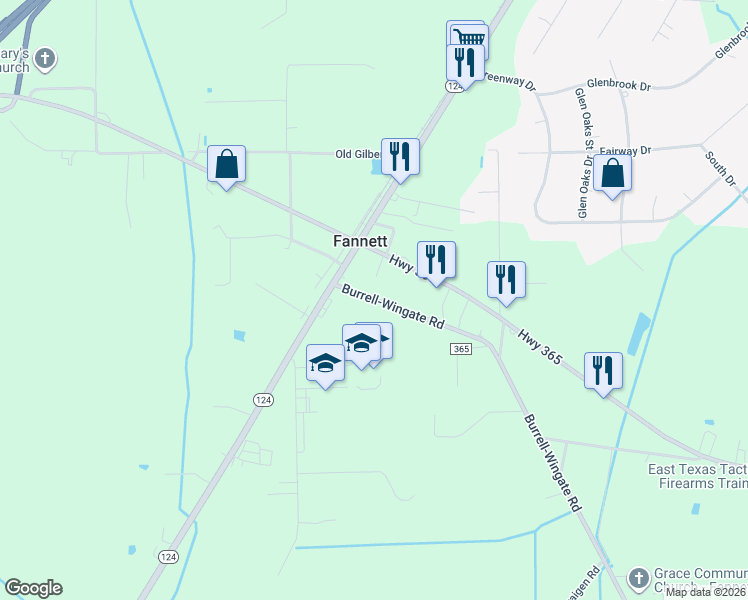map of restaurants, bars, coffee shops, grocery stores, and more near 23395 Burrell-Wingate Road in Beaumont