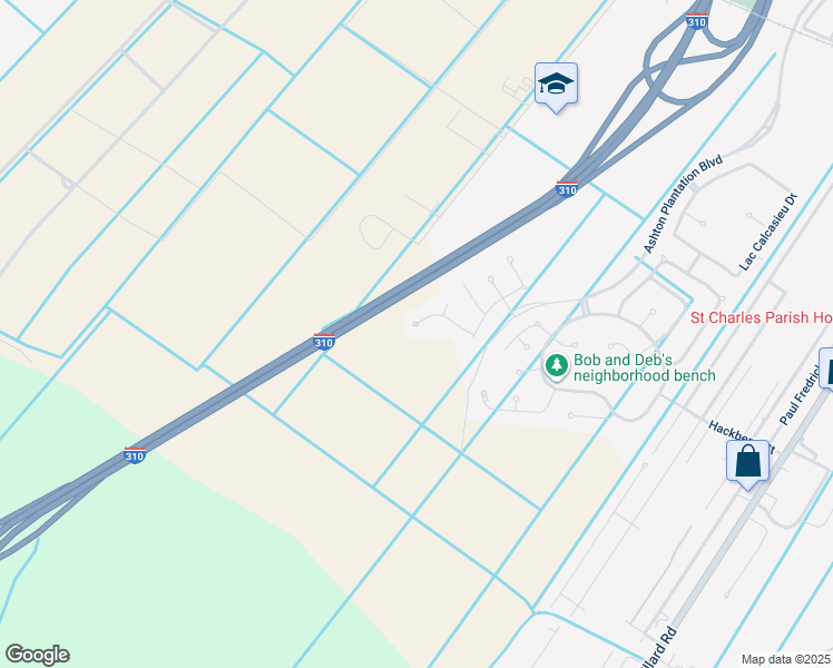 map of restaurants, bars, coffee shops, grocery stores, and more near 137 Moonlight Cove Lane in Luling