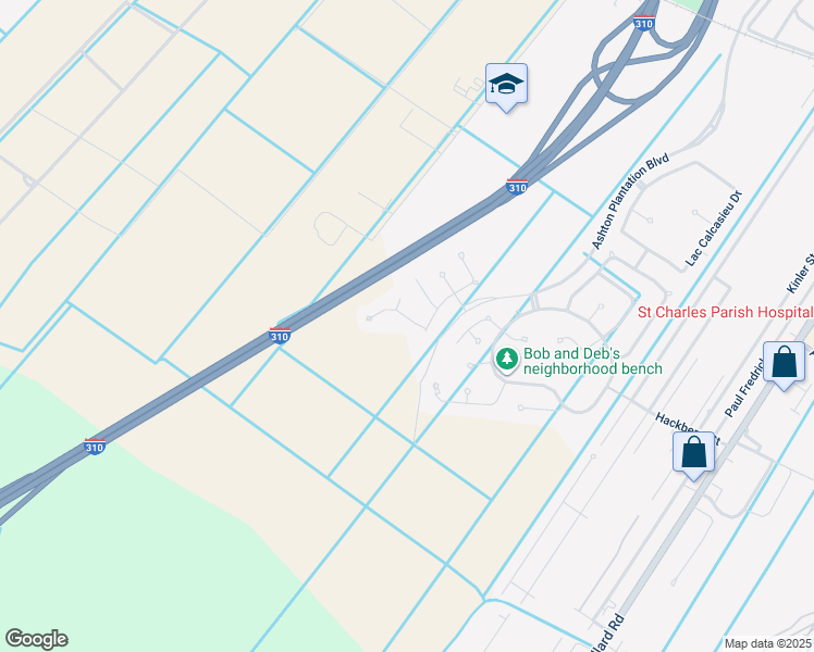 map of restaurants, bars, coffee shops, grocery stores, and more near 137 Moonlight Cove Lane in Luling