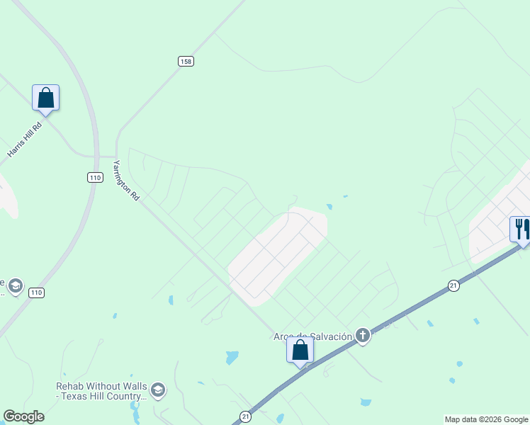 map of restaurants, bars, coffee shops, grocery stores, and more near 3429 County Road 159 in San Marcos