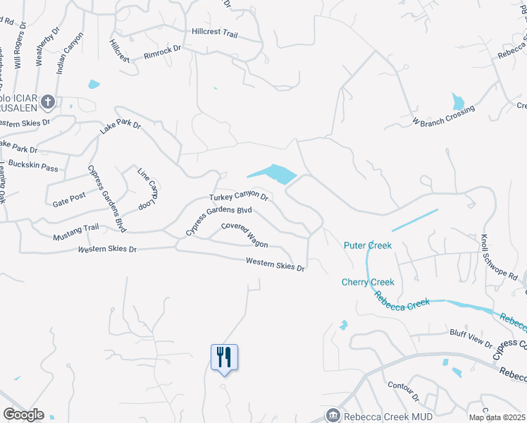 map of restaurants, bars, coffee shops, grocery stores, and more near 2424 Cypress Gardens Boulevard in Spring Branch