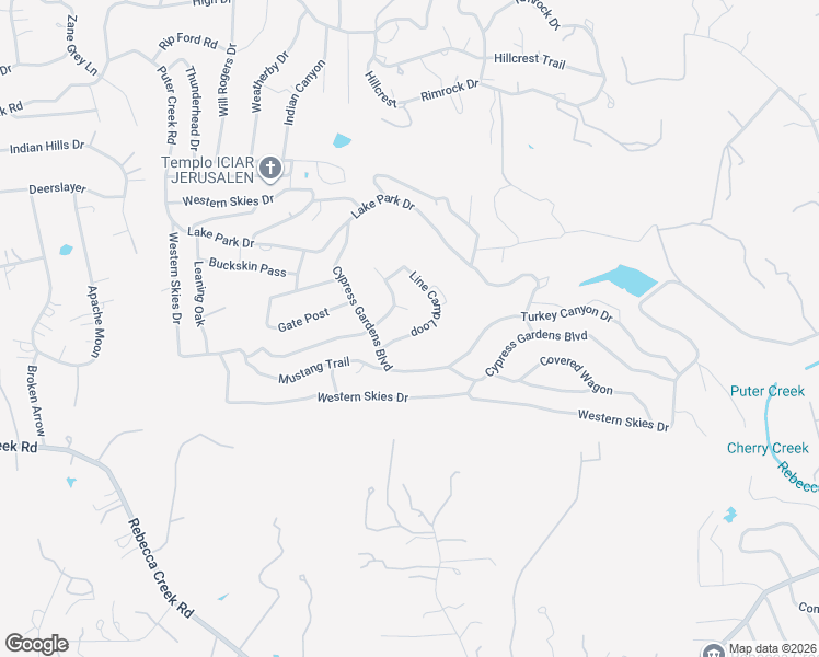 map of restaurants, bars, coffee shops, grocery stores, and more near 144 Line Camp Circle in Spring Branch