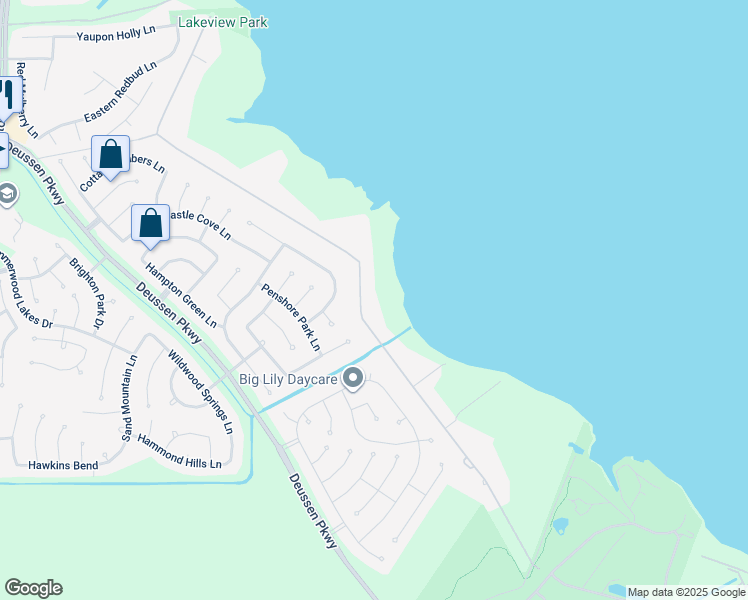 map of restaurants, bars, coffee shops, grocery stores, and more near 13410 Lakeside Terrace Drive in Houston