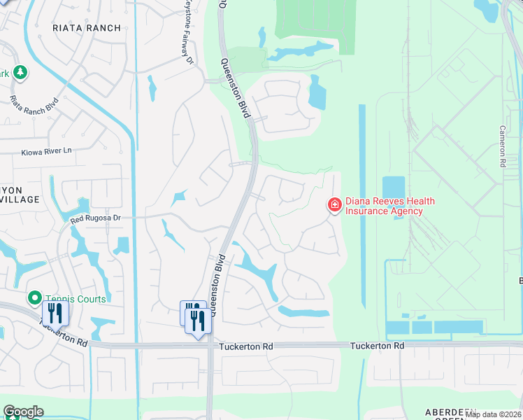 map of restaurants, bars, coffee shops, grocery stores, and more near 10422 Pavonia Drive in Houston