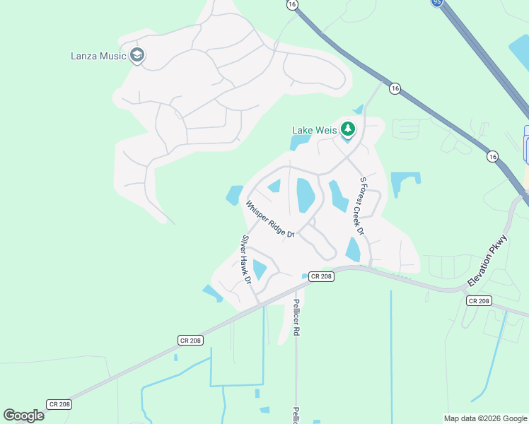 map of restaurants, bars, coffee shops, grocery stores, and more near 284 Whisper Ridge Drive in St. Augustine