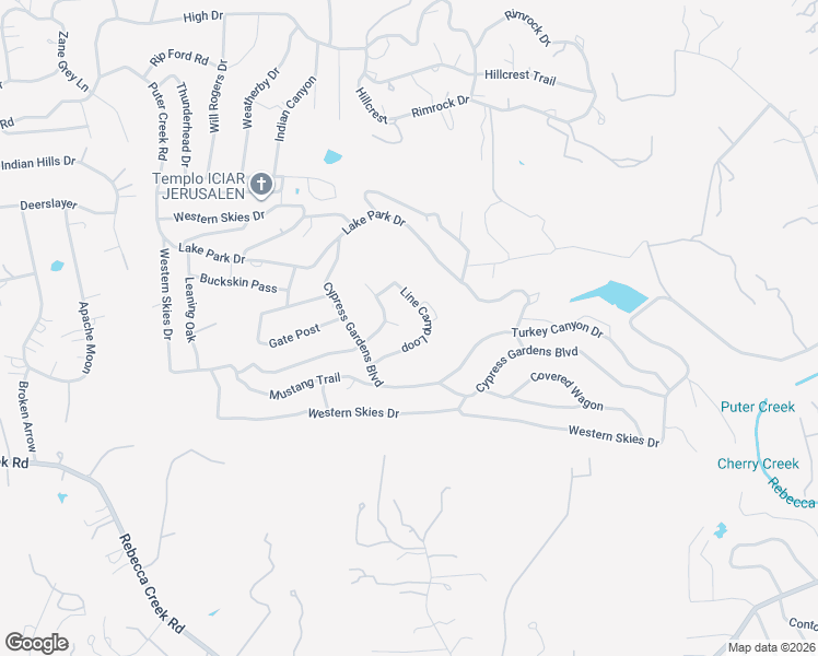 map of restaurants, bars, coffee shops, grocery stores, and more near 144 Line Camp Circle in Spring Branch