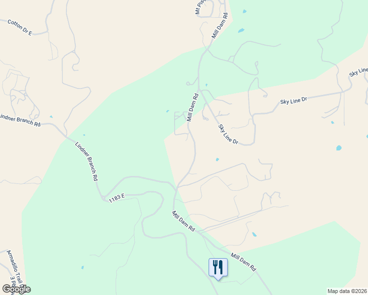 map of restaurants, bars, coffee shops, grocery stores, and more near 234 Mill Dam Road in Comfort