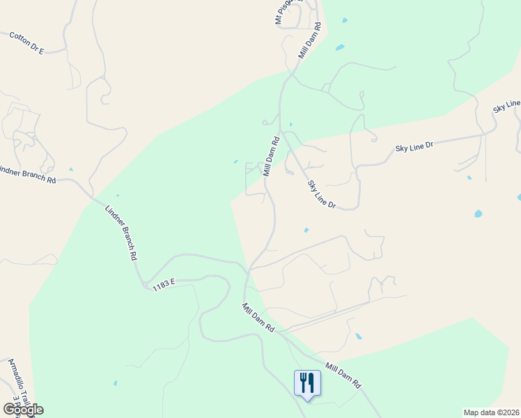 map of restaurants, bars, coffee shops, grocery stores, and more near 234 Mill Dam Road in Comfort