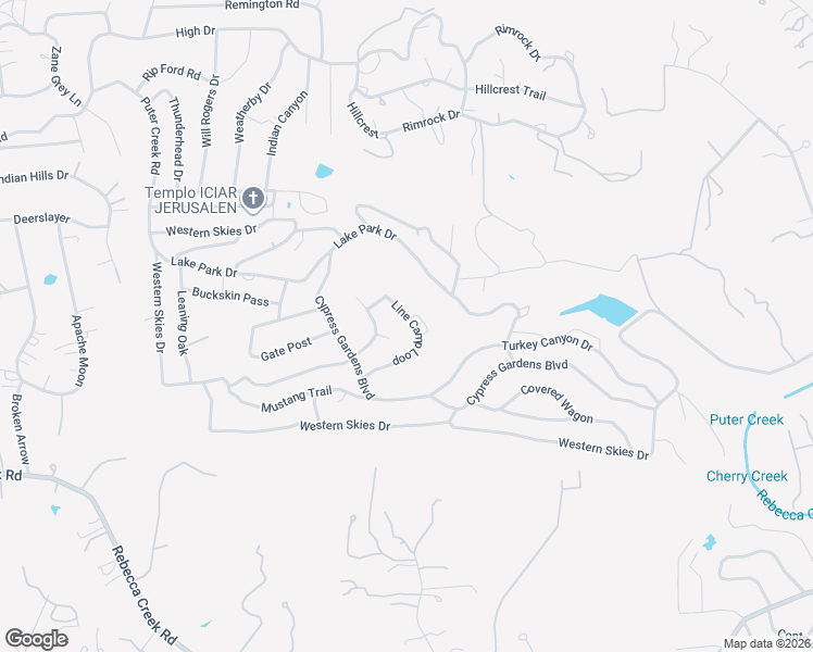 map of restaurants, bars, coffee shops, grocery stores, and more near 144 Line Camp Circle in Spring Branch